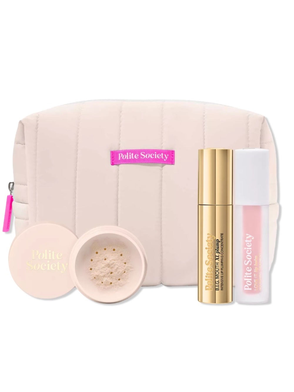 Polite Society 3 Piece Makeup Gift Set with Polite Plushie Makeup Bag BRAND NEW